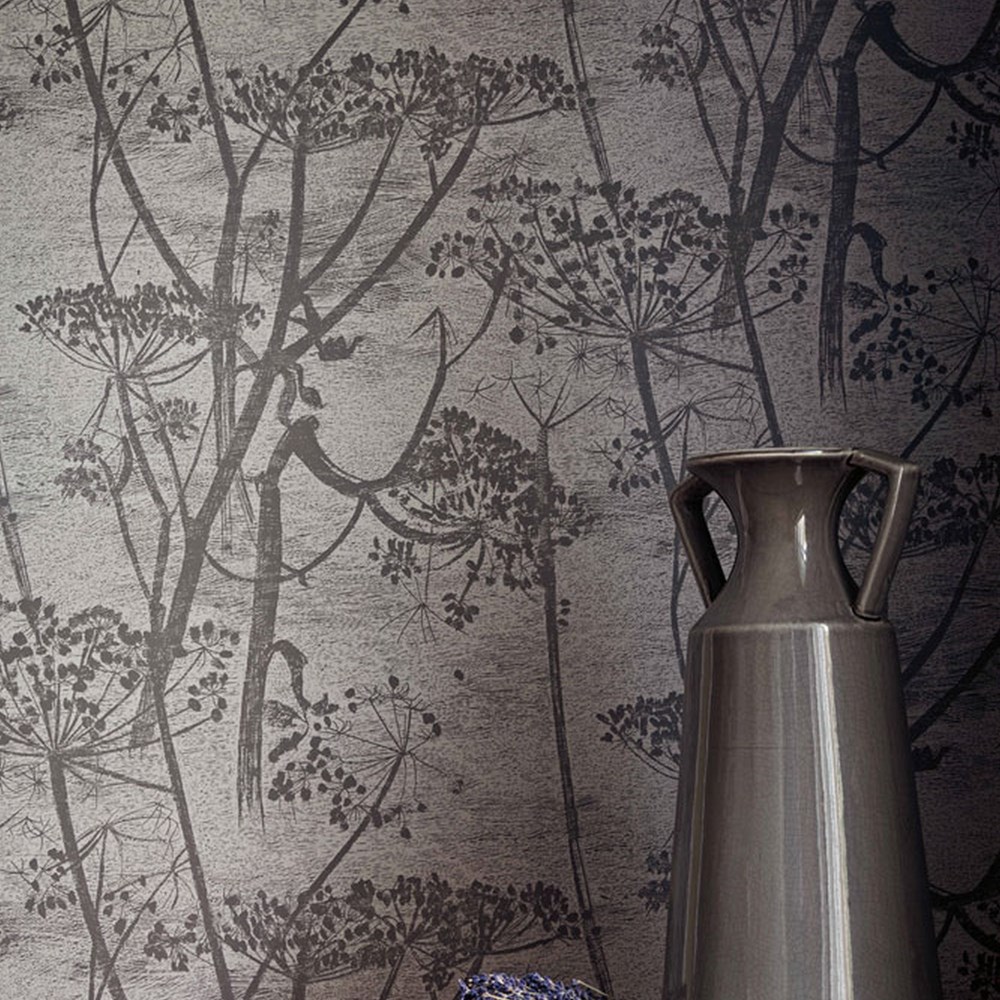 Cow Parsley Wallpaper 8026 by Cole & Son in Charcoal Grey